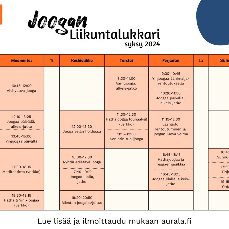 Joogan lukujärjestys