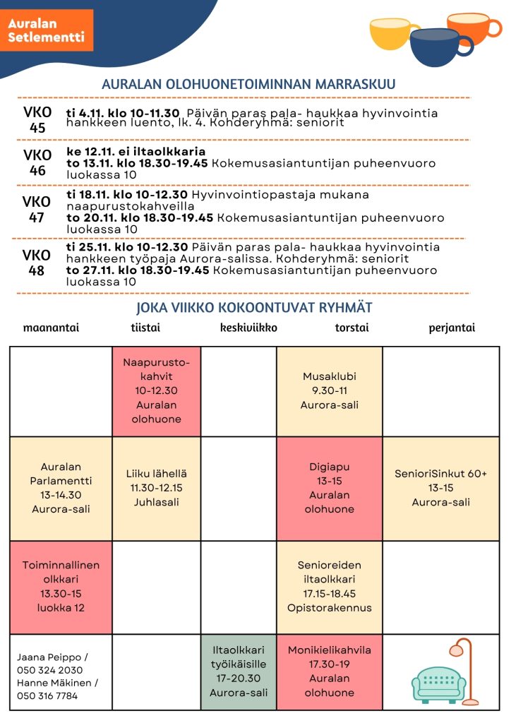 Auralas vardagsrumsprogram för november