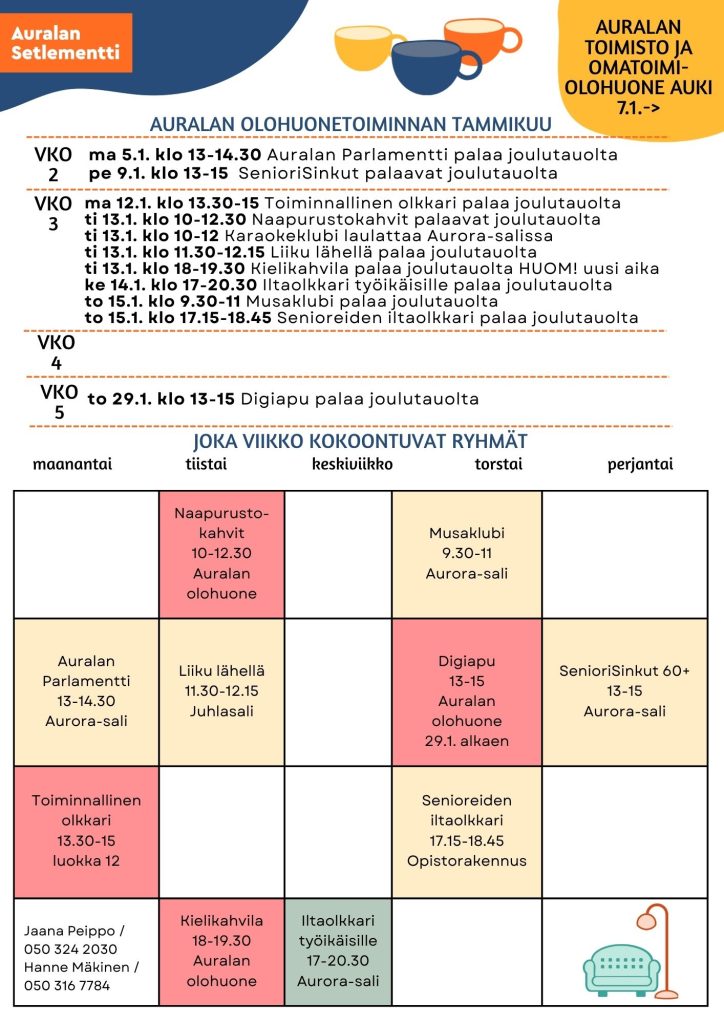 olohuonetoiminta kalenteri tammikuu