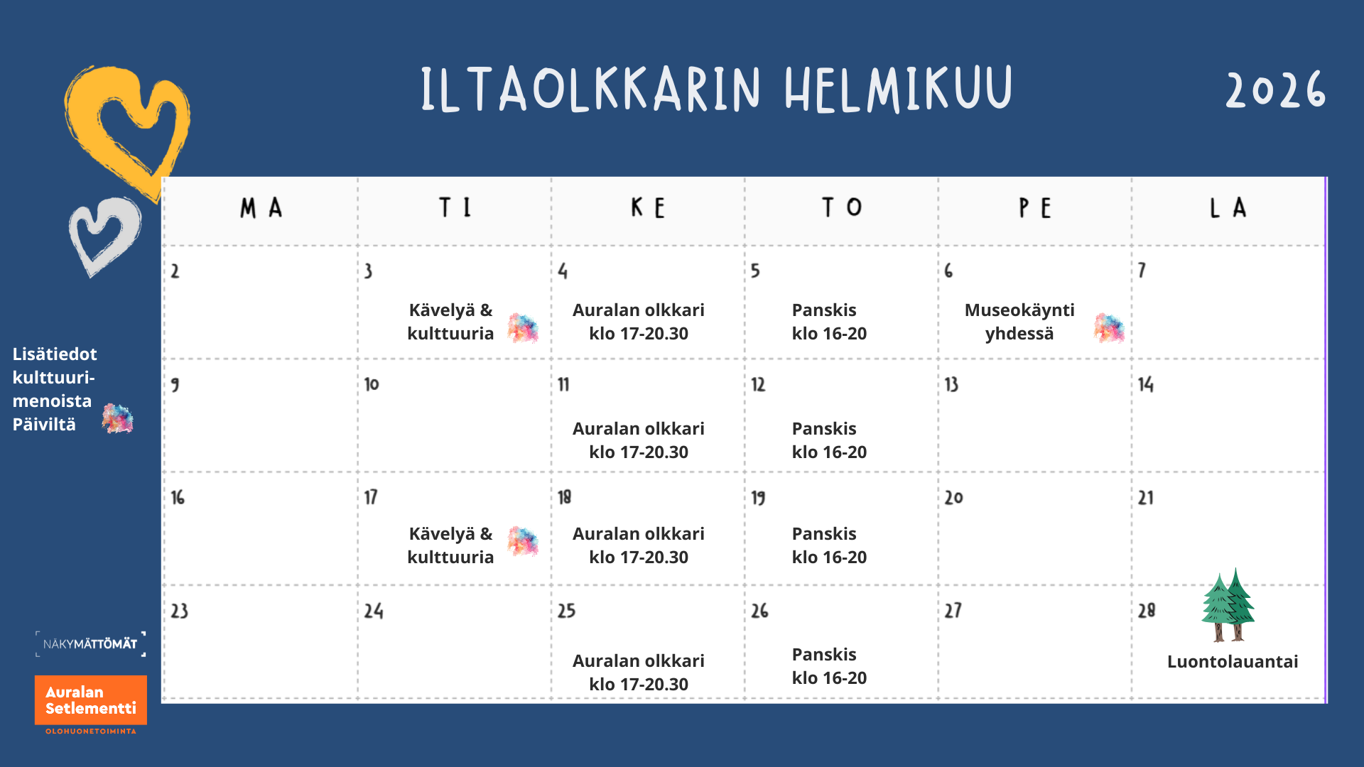 Iltaolkkarin helmikuun kalenteri