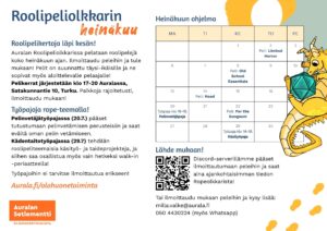 KK kalenteri Ropeolkkarin heinäkuu